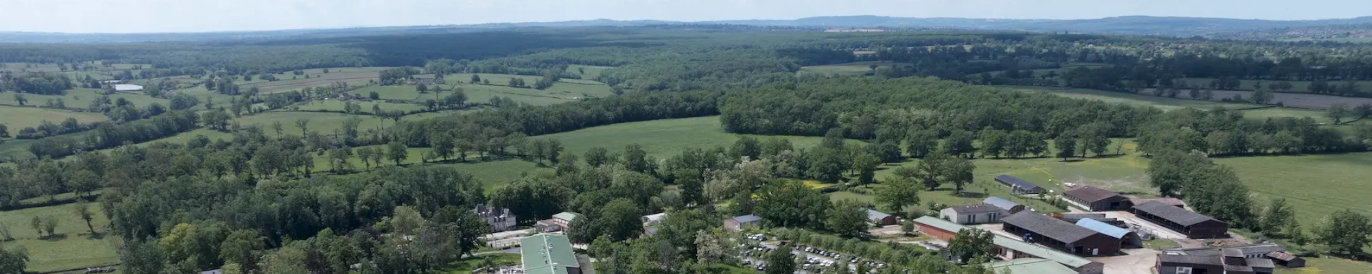 Vue aérienne de la ferme pédagogique du lycée agricole du Bourbonnais